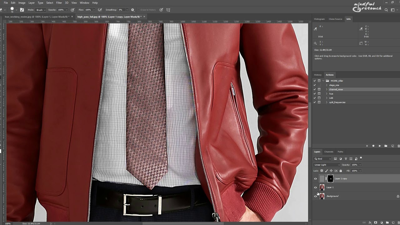 Quickly remove moire (moiré) in Photoshop