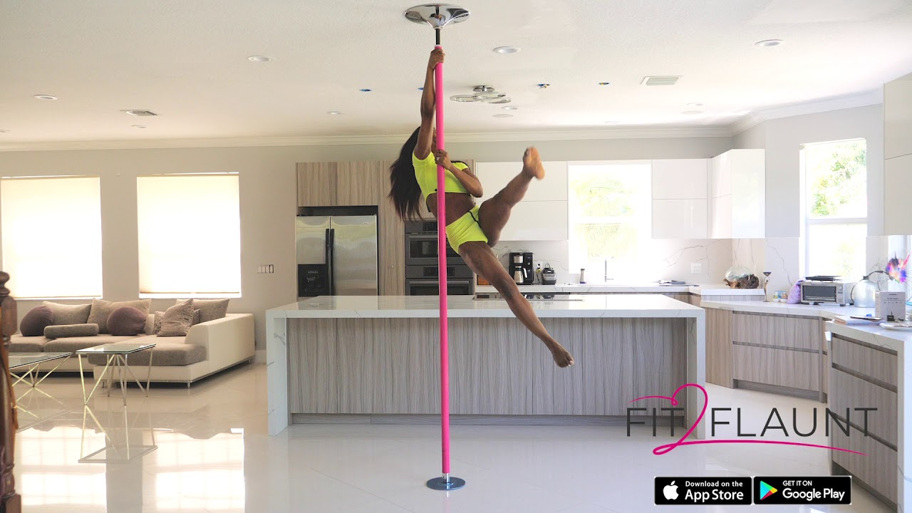 Intermediate/Advanced spin pole dancing fitness routine -Fit 2 Flaunt - Learn how to pole dance