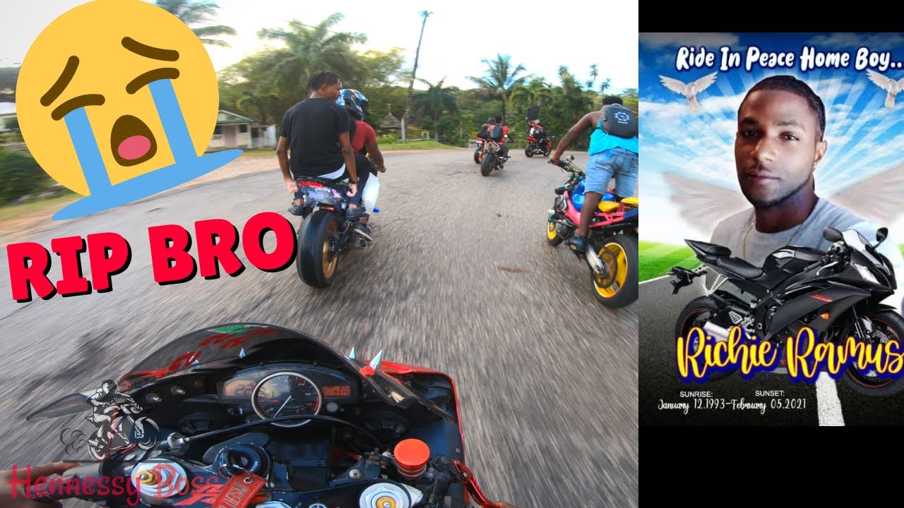 Memorial Ride For Jamaican Biker : 'Richie Ramus' RIP BRO | Mandeville, Jamaica | Bike Life 2021