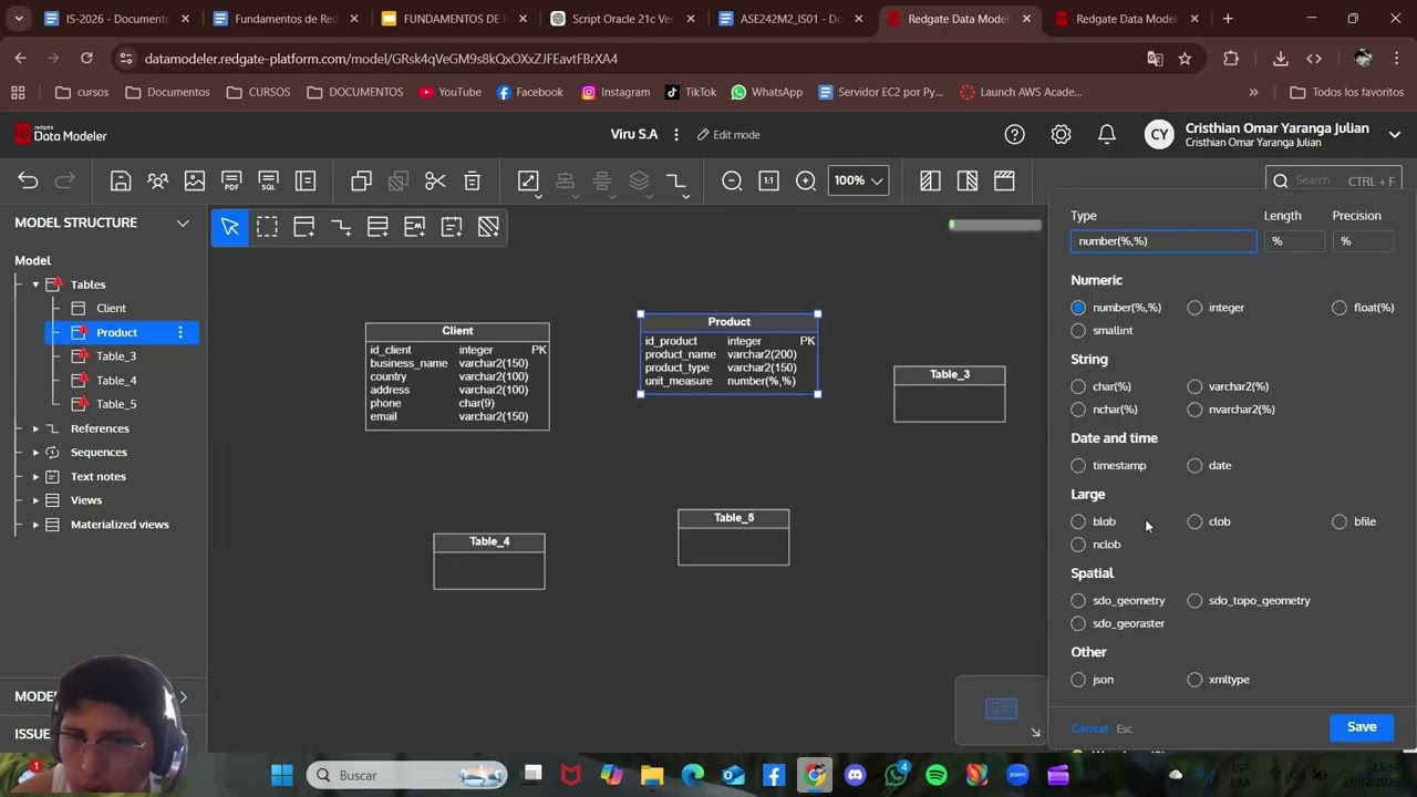 explicando la base de datos en vertabelo