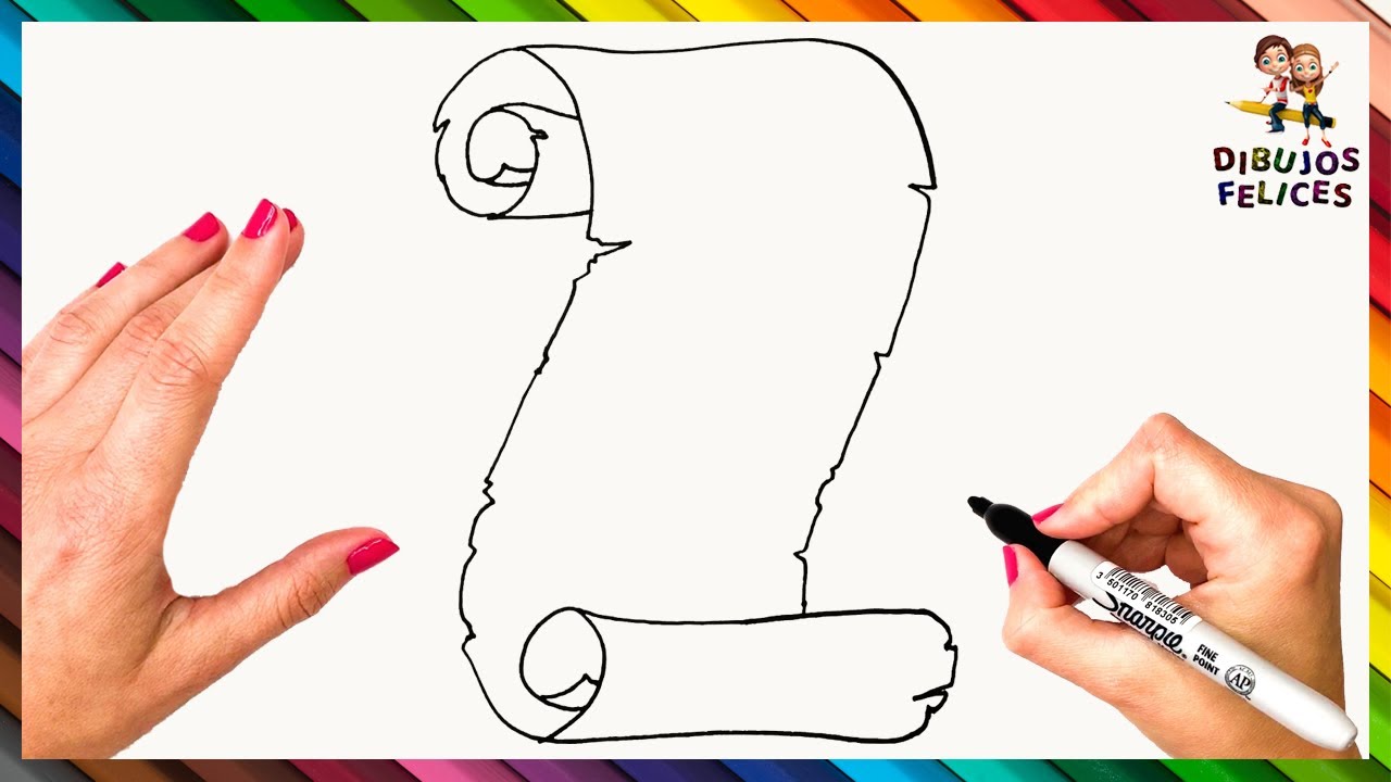 Cómo Dibujar Un Pergamino Paso A Paso 📜 Dibujo Fácil De Pergamino