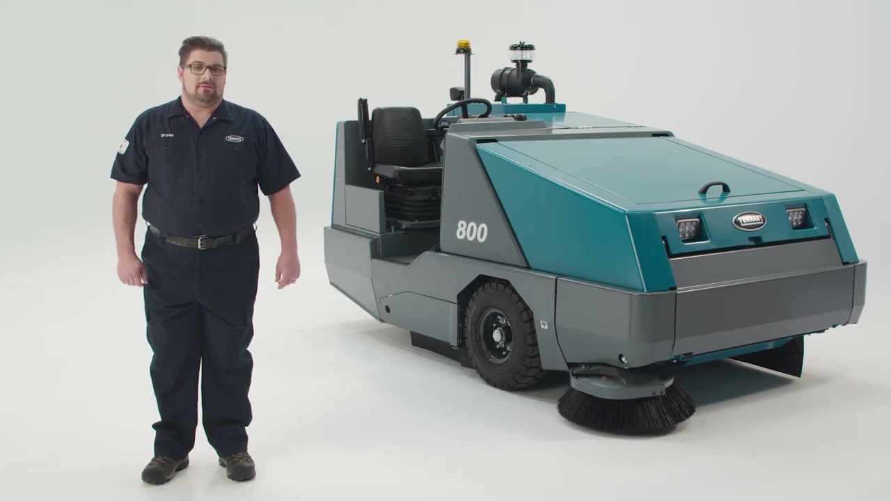 800 Industrial Ride-On Sweeper: Demonstration