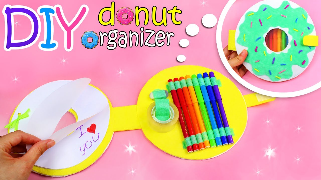 DIY DONUT ORGANIZER & NOTEPAD TUTORIAL | DONUT CASE FOR DRAWING