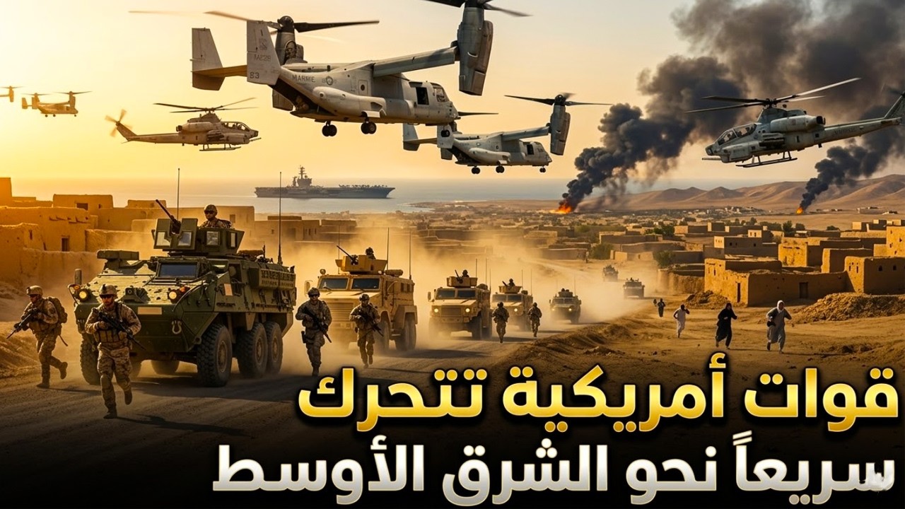 تصعيد عاجل: 3000 من مشاة البحرية الأمريكية وعشرات طائرات V-22 Osprey تتجه إلى الشرق الأوسط