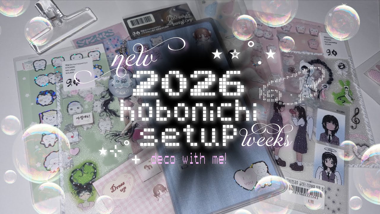 hobonichi weeks 2026 setup 🪽 deco with me ☆ sky mist