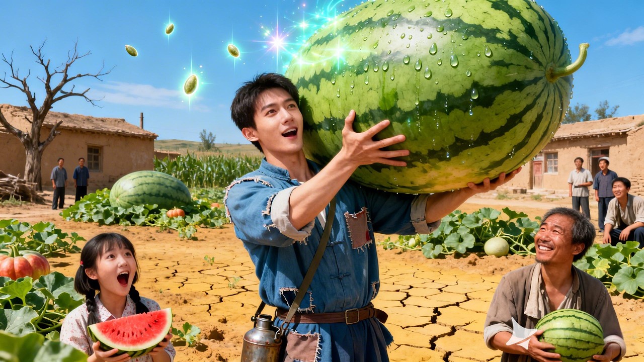 🍉全村闹饥荒，我用空间种出巨无霸西瓜！城南霸主都来抢着买！💪