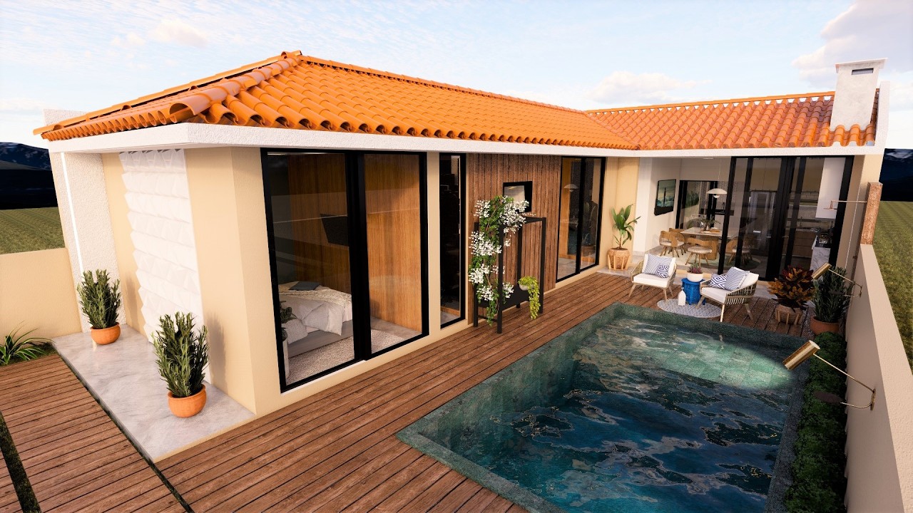 CASA EM L PEQUENA E ACONCHEGANTE || PROJETO MODERNO E BARATO !!
