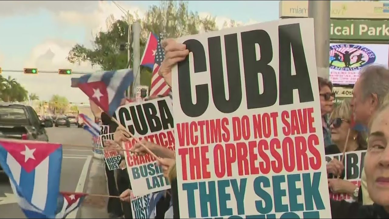 Miami protesters gather to demand freedom for Cuba at Thursday demonstrations