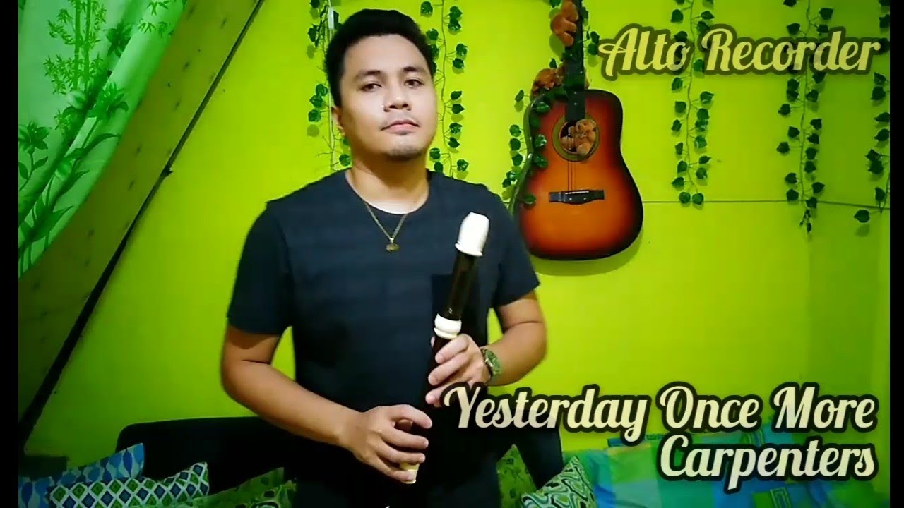 Yesterday Once More - Carpenters (A Cocer using an Alto Recorder) + Notes Tutorial