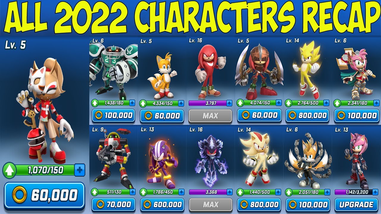 Sonic Forces - All 2022 Characters Recap - the Best SFSB YEAR - All 70 Characters Unlocked Gameplay