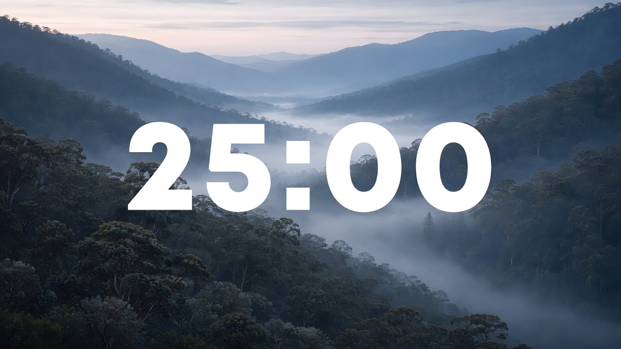 25 Minute Pomodoro Study Timer with Guitar & Piano Music | Exam Focus