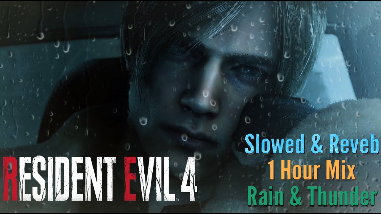 Resident Evil 4 Remake – One Hour Calm Ambience | Slowed + Reverb with Rain & Thunder