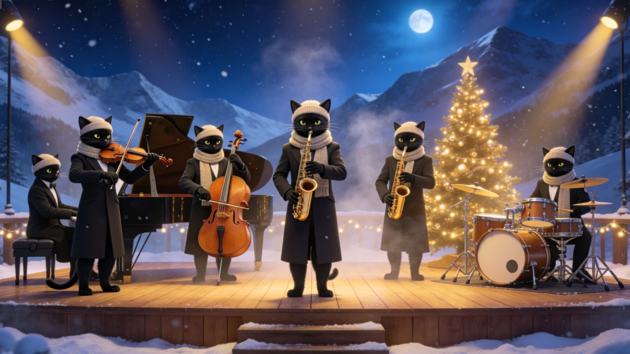 Deep Jazz Bass for Work Focus 🎷 Smooth Black Cat Lounge Music for Productivity