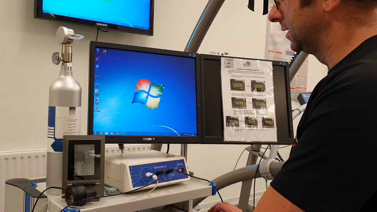 Cortex Metalyzer 3B calibration & VO2max set up (University of Central Lancashire)