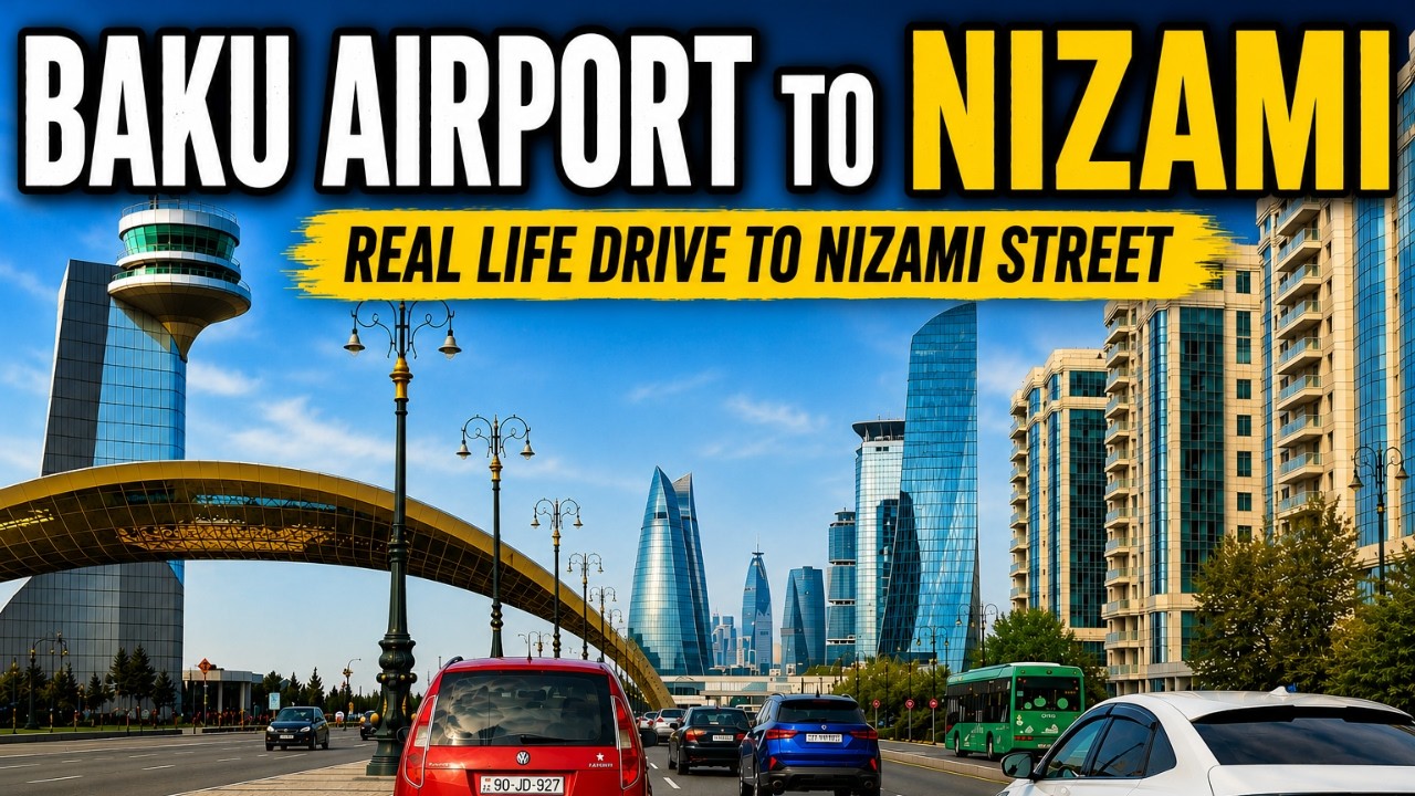 Baku Airport to Nizami 🇦🇿 First Impressions of Azerbaijan | Baku 🇦🇿 Full Driving Tour