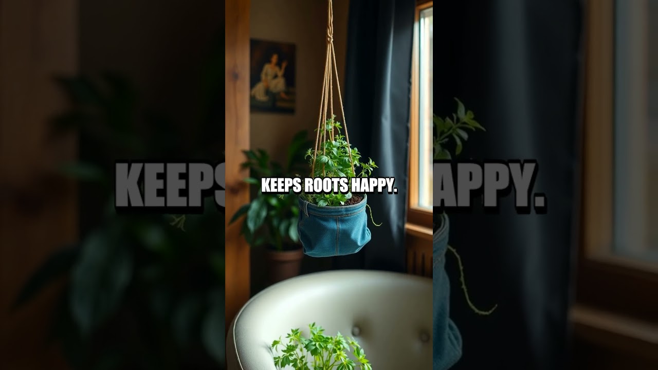 Old Jeans Turn Walls into Mini Herb Gardens