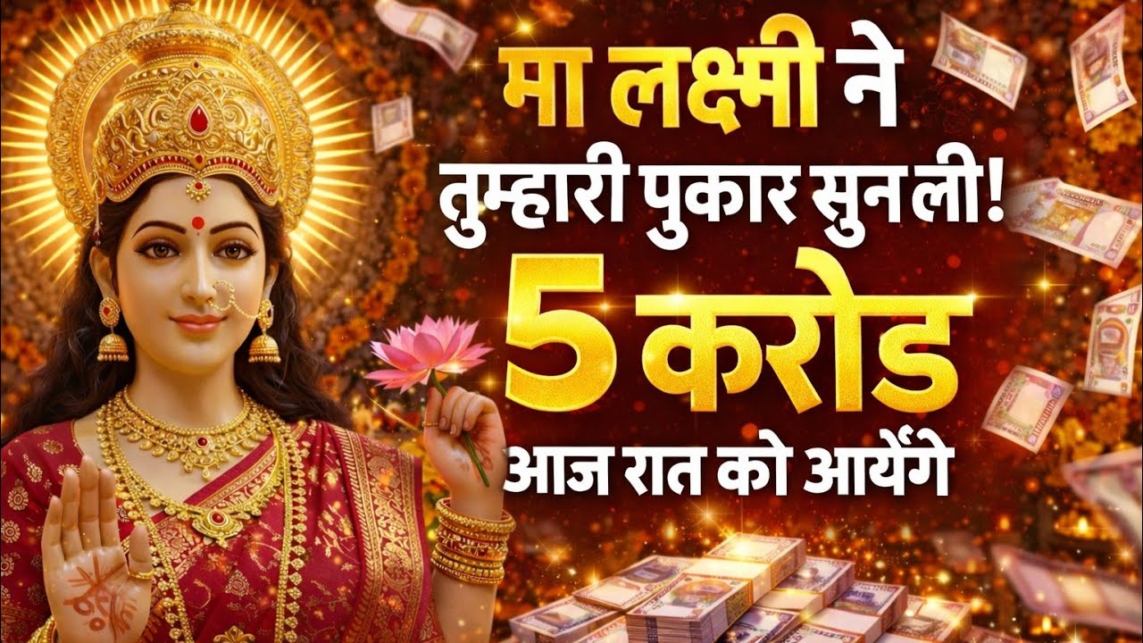 मां लक्ष्मी ने तुम्हारी पुकार सुन ली। 5 करोड़ आज रात को आयेंगे...🌺 Maa laxmi ka sandesh 🌺