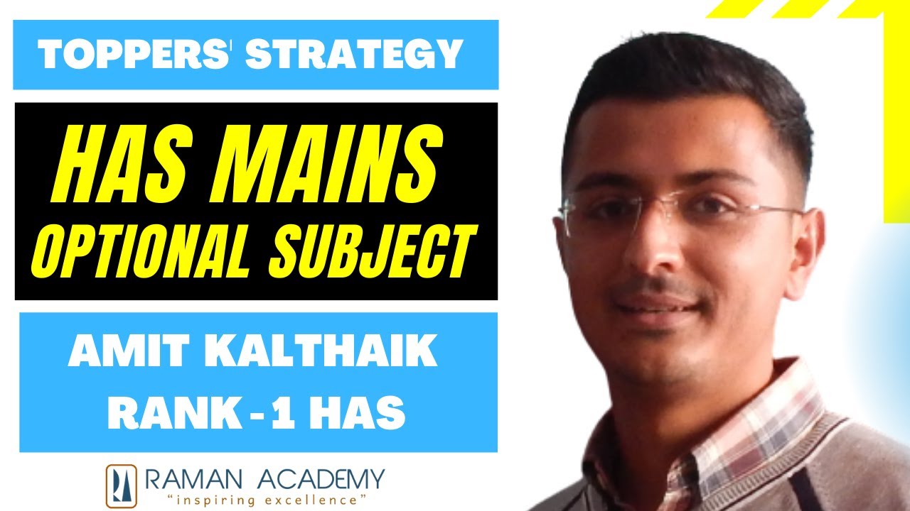 HAS / HPAS Topper strategy for Mains & Optional by Amit Kalthaik Rank-1 H.P Administrative Service