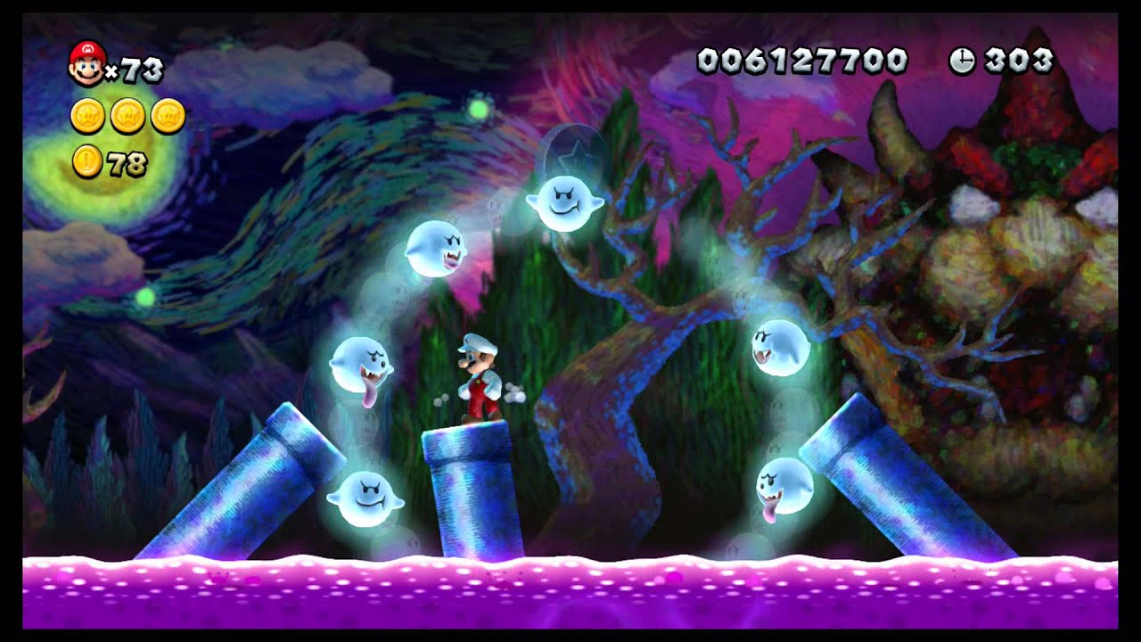 [WiiU] New Super Mario Bros U Mundo 5 (Jungla Sirope) Nivel 4 (Una ciénaga de impresión) Normal
