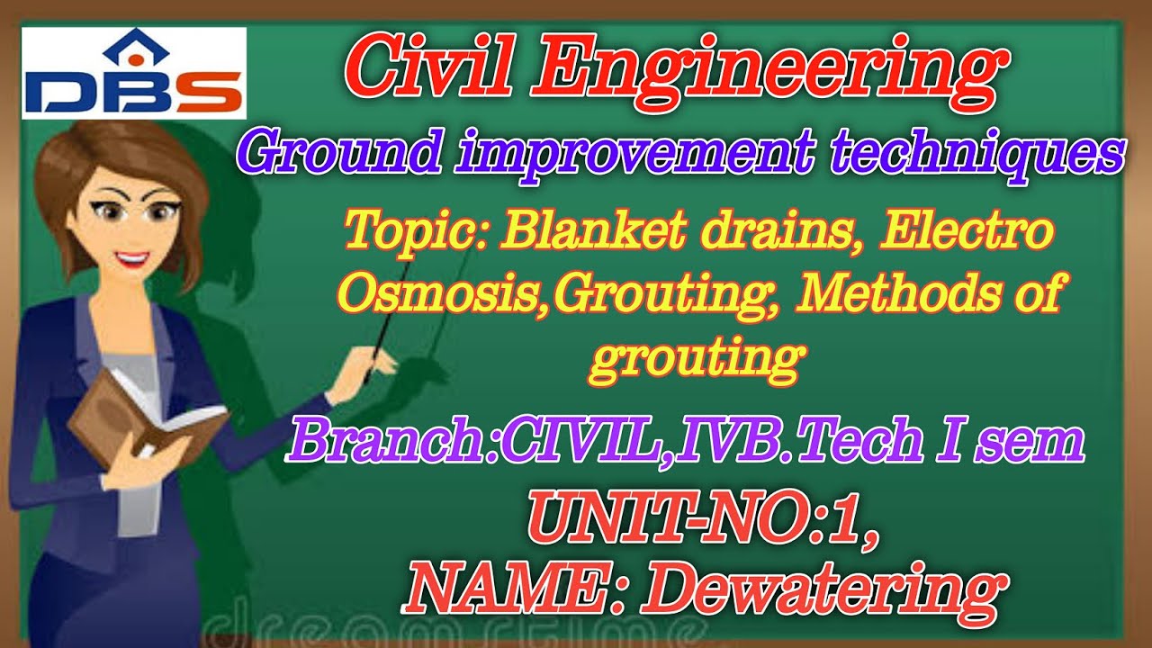 DBS - Blanket drains,Electro Osmosis,Grouting, Methods of Grouting, IVB.Tech -I Sem,UNIT-I