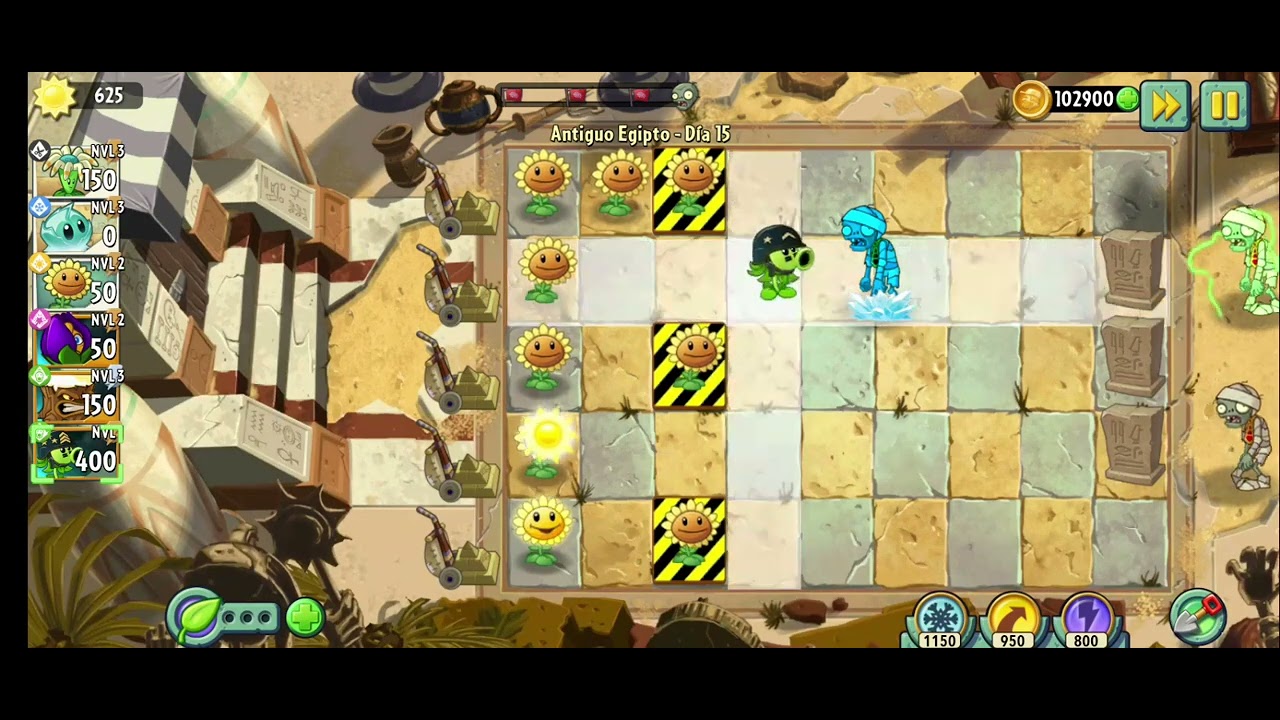 Pvz2 antiguo Egipto - día 15 #plantas_vs_zombies @Xiuhcóatljuegos  pvz2