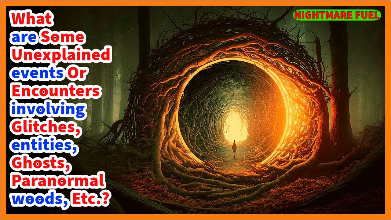 What are some unexplained events involving glitches, ghosts, paranormal woods, mimics, etc.?