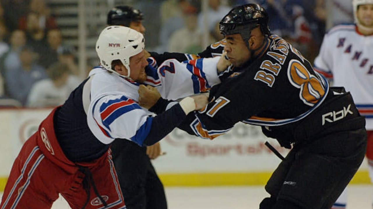 Donald Brashear vs. Colton Orr rivalry (all 7 rounds+ rough stuff and interviews)