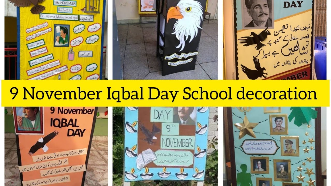 9 November Iqbal Day School decoration ideas
