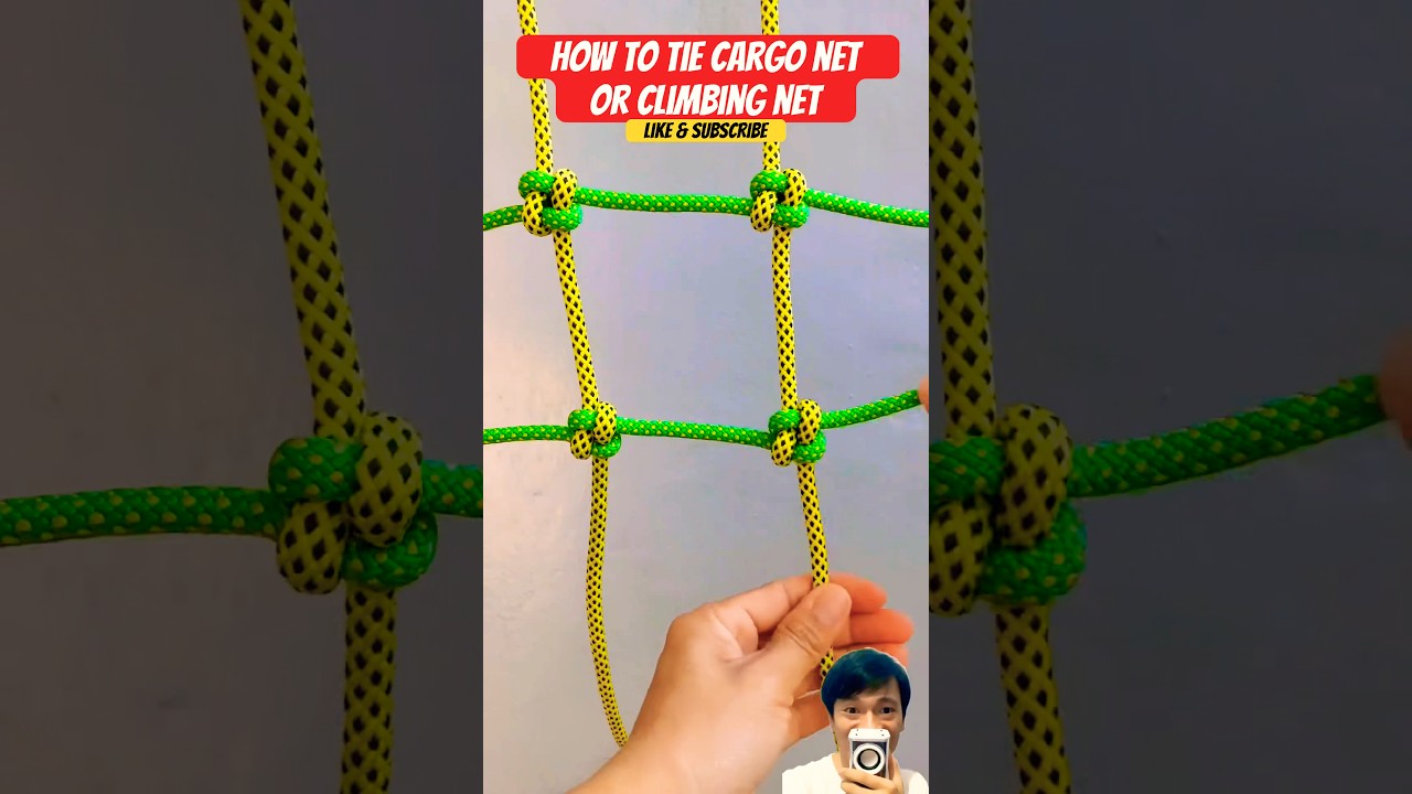 Genius! How to tie cargo net or climbing net/rope knot #diy #lifehacks #howto #knot #tips #tricks