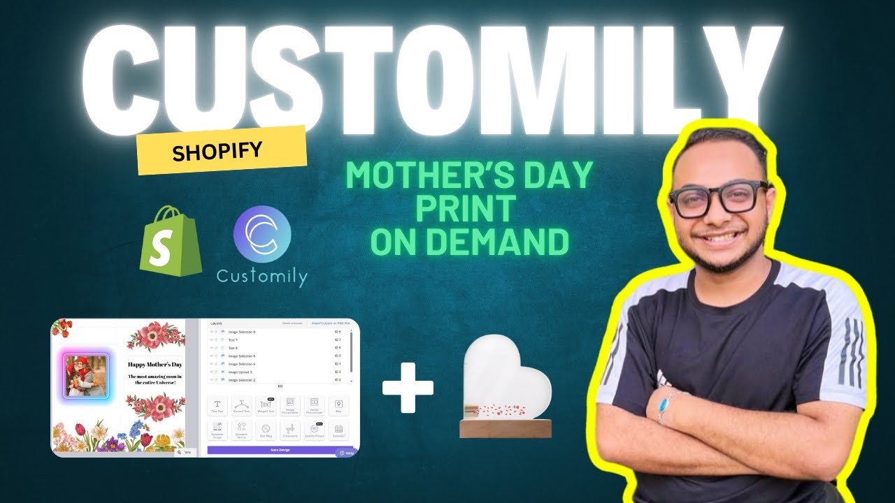 Customily Shopify Tutorial || How to customize Mother's Day Print on Demand Products in Shopify
