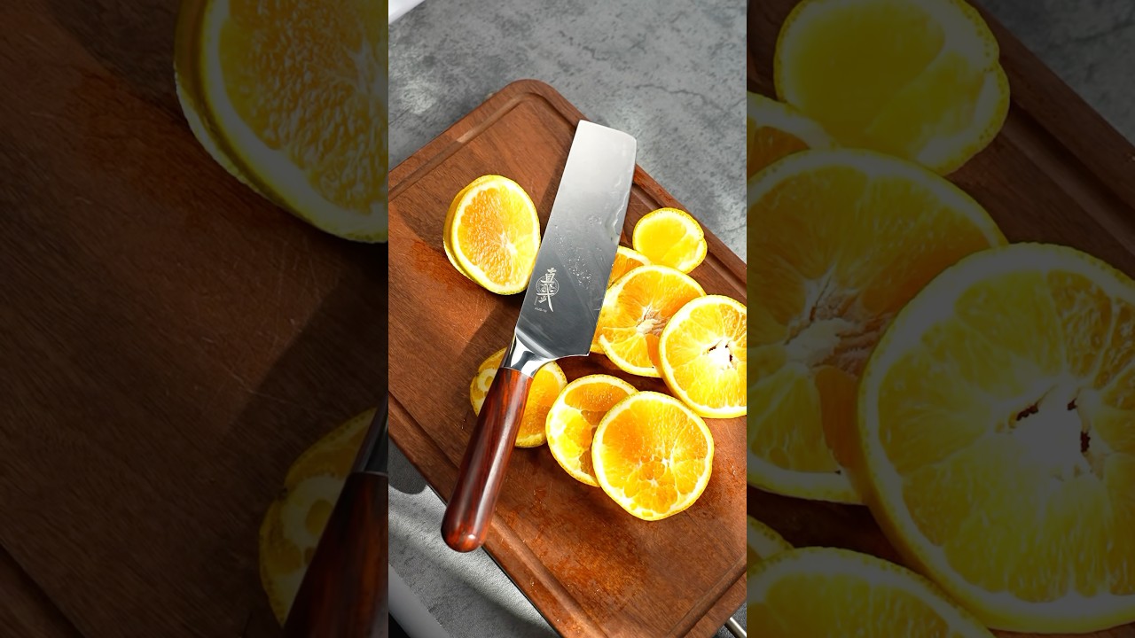 The Most Satisfying Orange Cutting with a Nakiri Knife 🍊🔪
