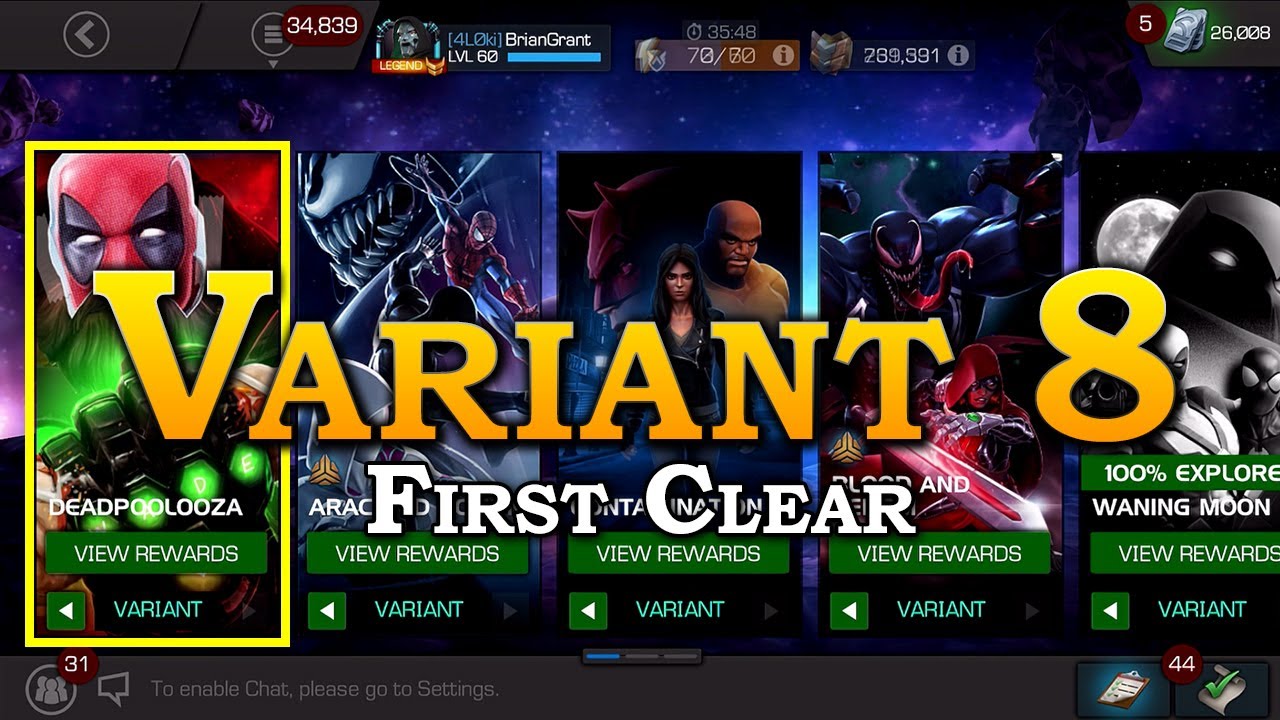 Variant 8 - First Clear (Deadpoolooza) | Marvel Contest of Champions