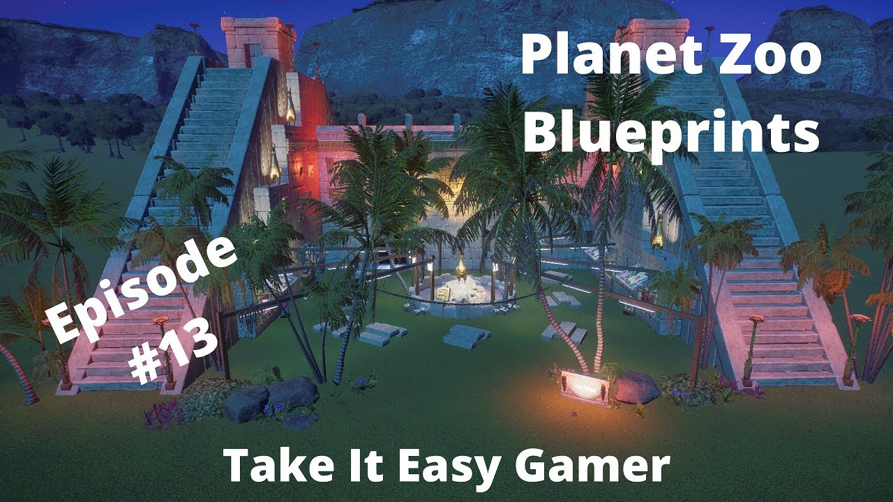 Planet Zoo -  Steam Workshop Blueprints 13: Habitat, Shops, Murals, Animals, Temple, Staffing Fac