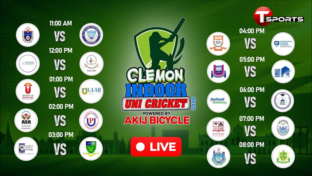 LIVE | Clemon Indoor Uni Cricket 2026 | Day - 4 | Cricket | T Sports