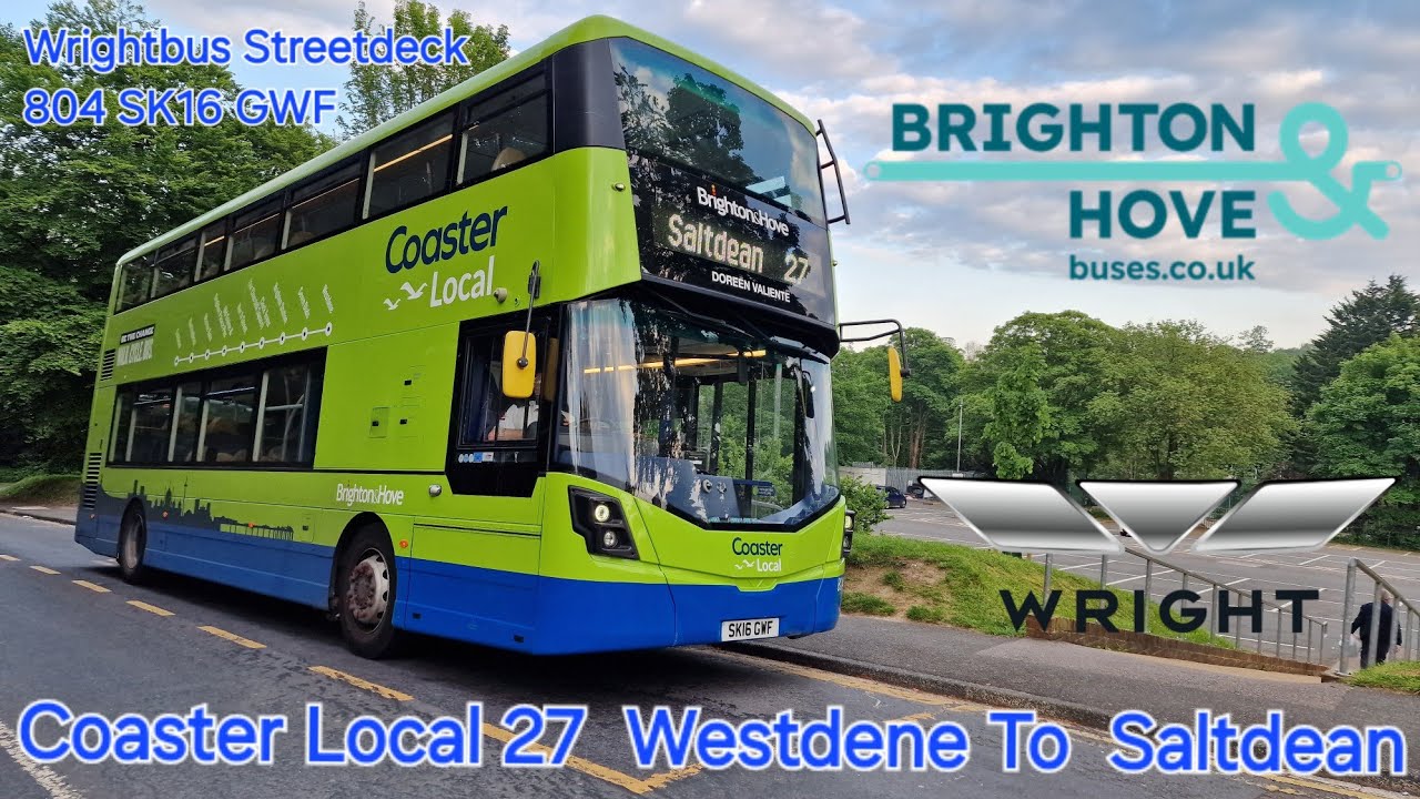 Brighton and Hove: Coaster Local Route 27 Westdene To Saltdean  Wrightbus Streetdeck