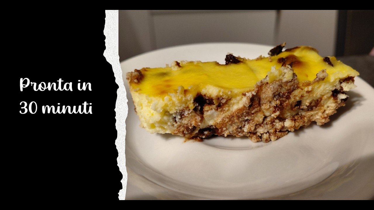 Torta🍰 Ricotta e Gocce di Cioccolato🍪 in Friggitrice ad Aria🌬️: impasto pronto in 5 minuti🕛