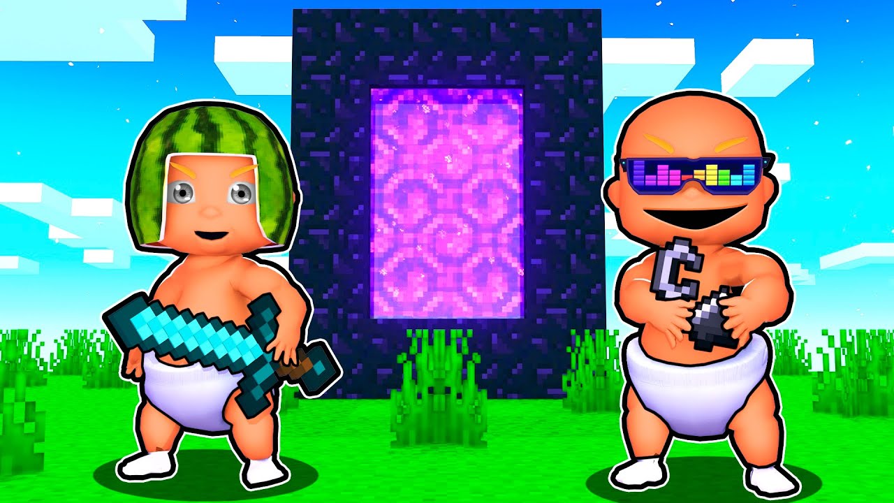 BABY PLAYS MINECRAFT
