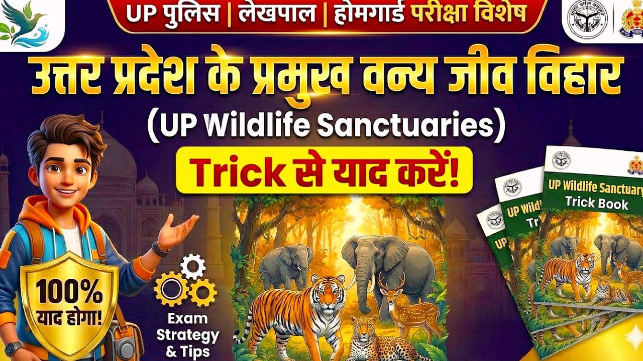 (उत्तर प्रदेश के प्रमुख वन्य जीव विहार ) With Tricks 🔥For UP HOMGAURD ||UP LEKHPAL ||UP POLICE 
