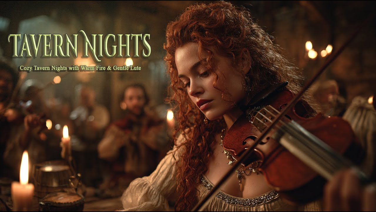 Medieval music instrumental | Cozy Tavern Nights with Warm Fire & Gentle Lute