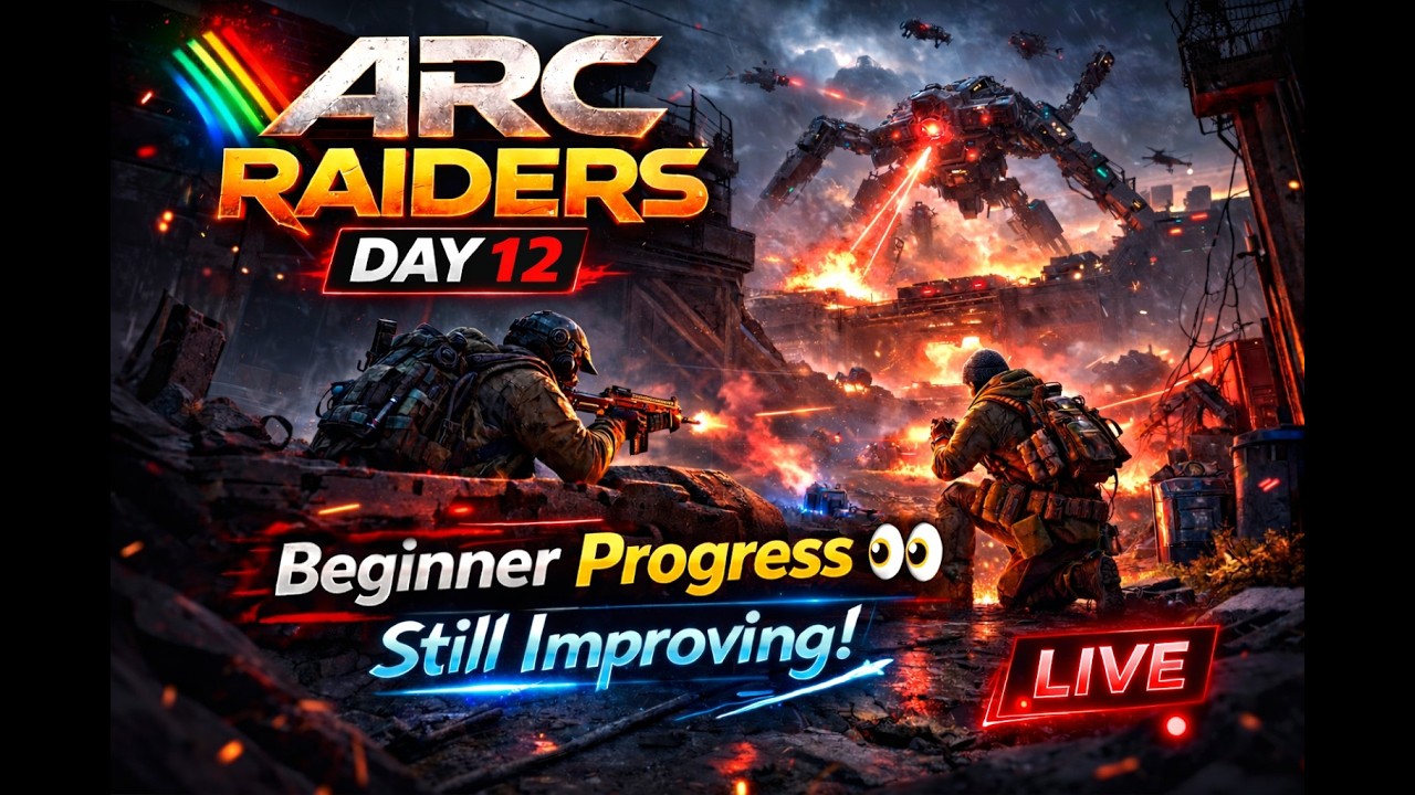 🔴 LIVE 🔴 ARC RAIDERS – Day 12 Beginner Progress 👀 Improving Every Match