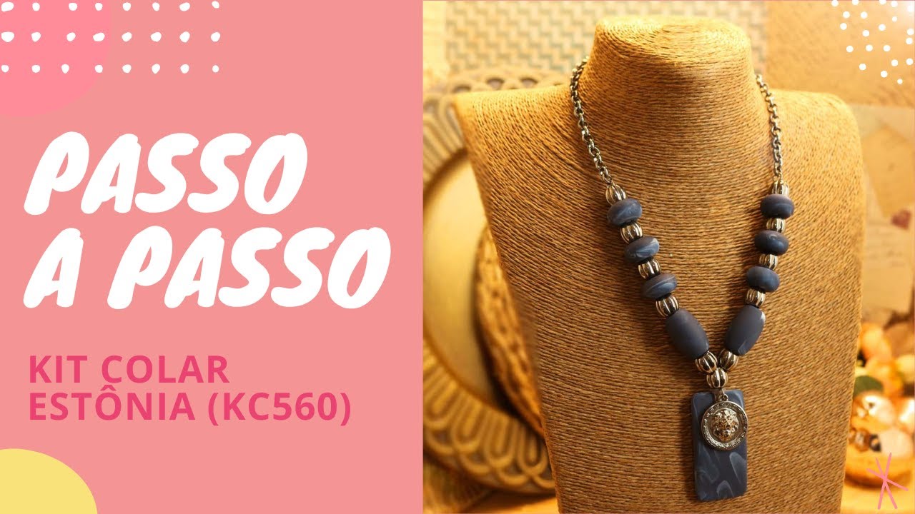 Passo a Passo - Colar de Contas com Corrente (KC560)