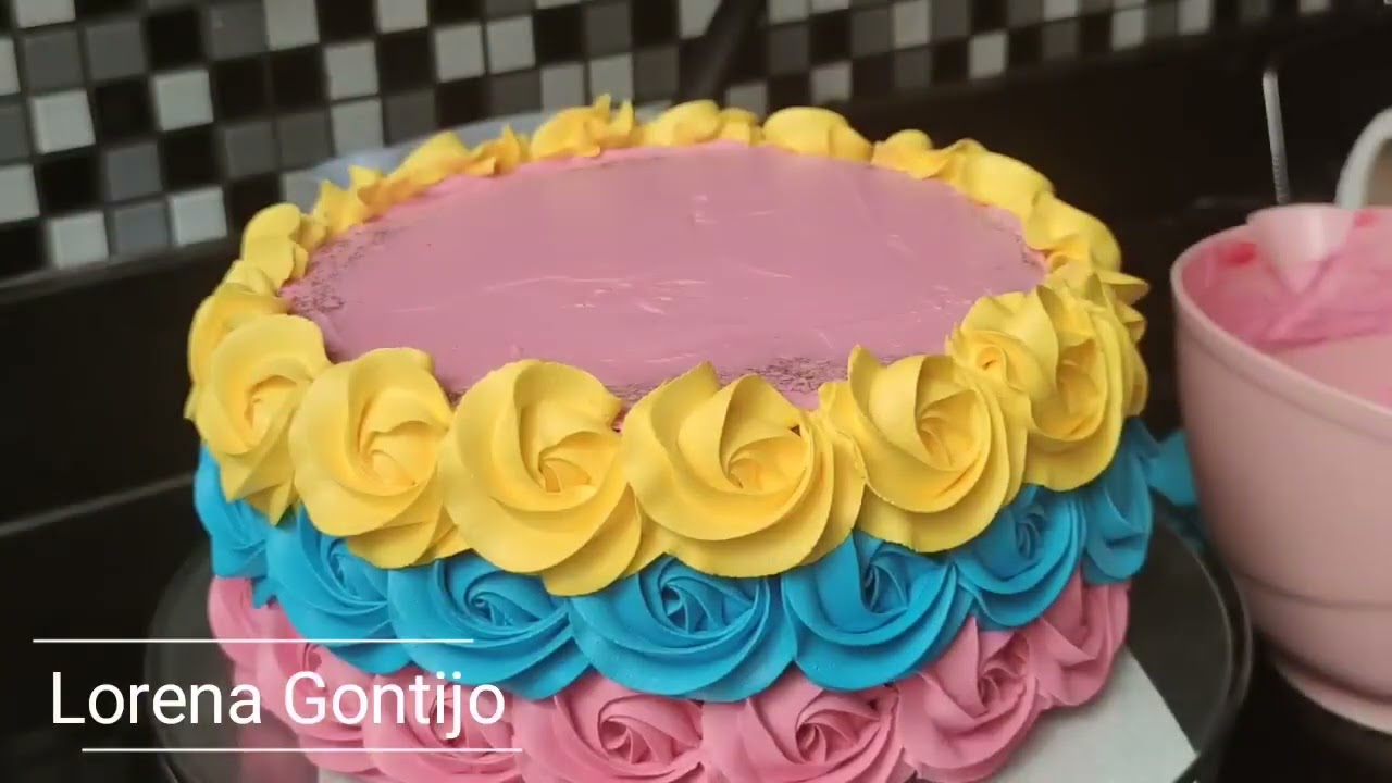 BOLO ROSETAS   COMO FAZER ROSETAS COM CHANTILLY  LORENA GONTIJO