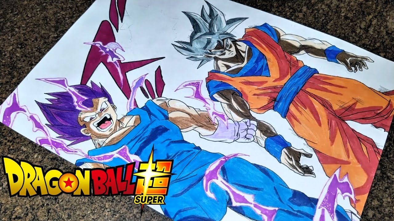 How to draw Goku Ultra instinct and Vegeta Ultra ego (Manga) | Step by step | Dragon ball super
