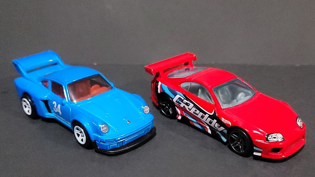 Hot Wheels XL cars 🔥 1:43 scale Porsche 911 Turbo 934.5 Whale Tail & Toyota Supra Mk4: Humaj Diecast