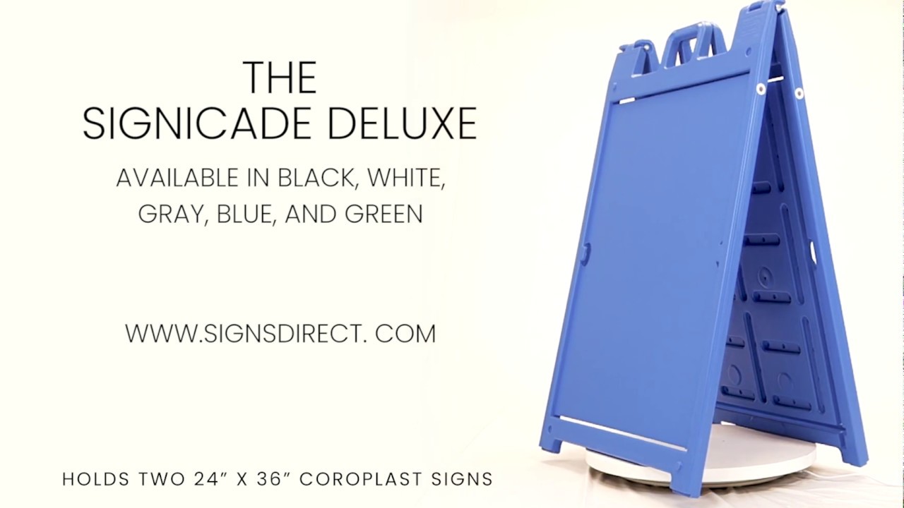 Plasticade PORTABLE SANDWICH BOARD STYLE A-FRAME BLUE SIGNICADE DELUXE 140 FROM SIGNS DIRECT