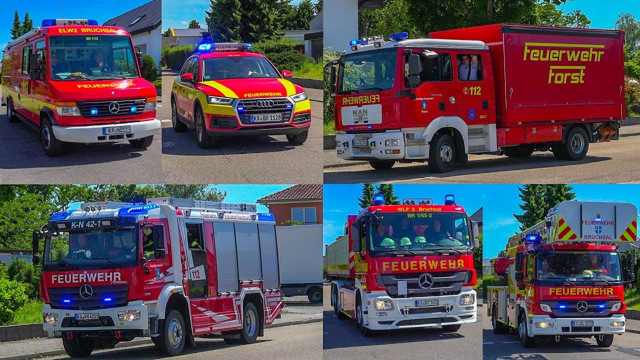 ++ LAGERHALLENBRAND ++ FEUERWEHR (WLF AB-LUF & LÖSCHZUG & ...) EINSATZFAHRTEN zu GROSSÜBUNG