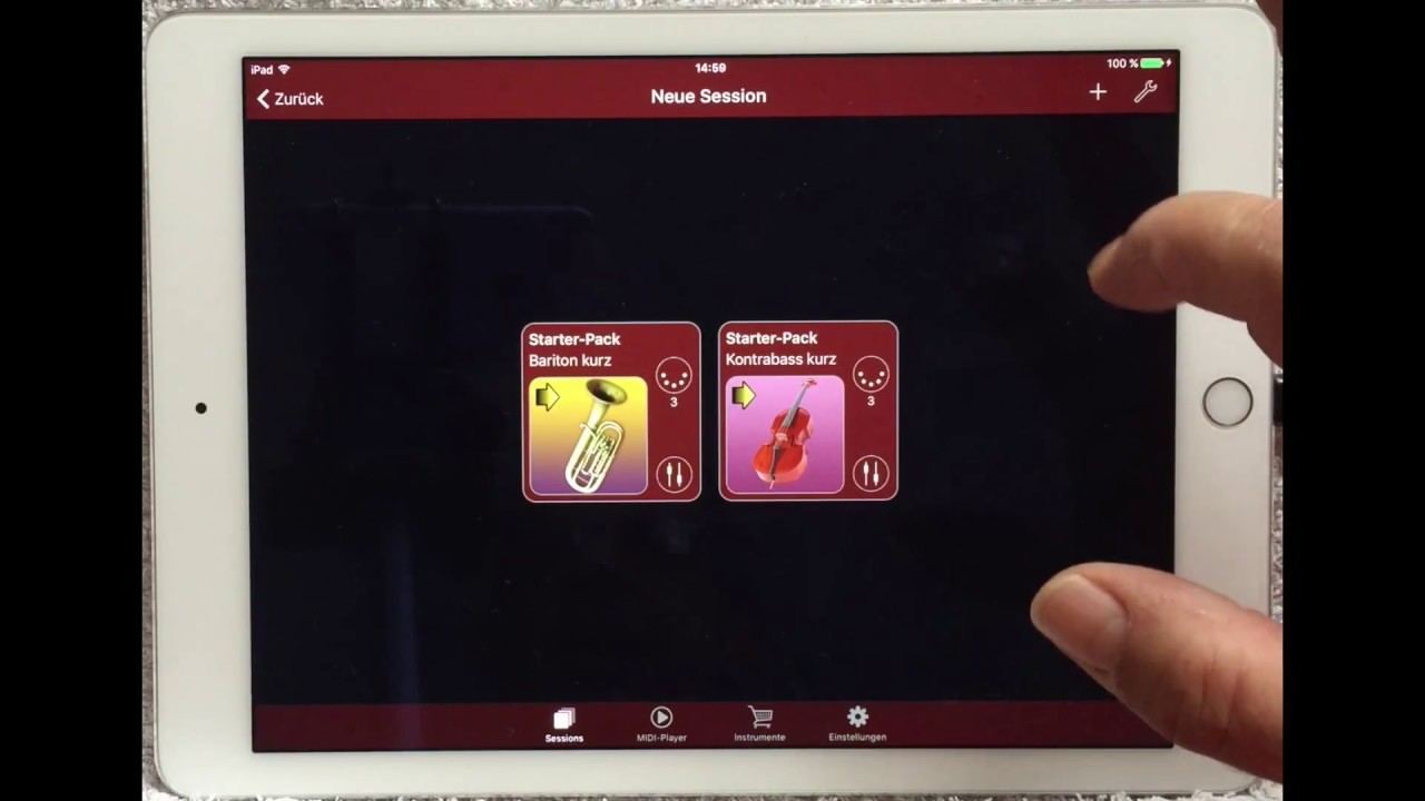 3. Starter-Pack und alle Instrumente kostenlos testen Turbosounds-App Anleitung