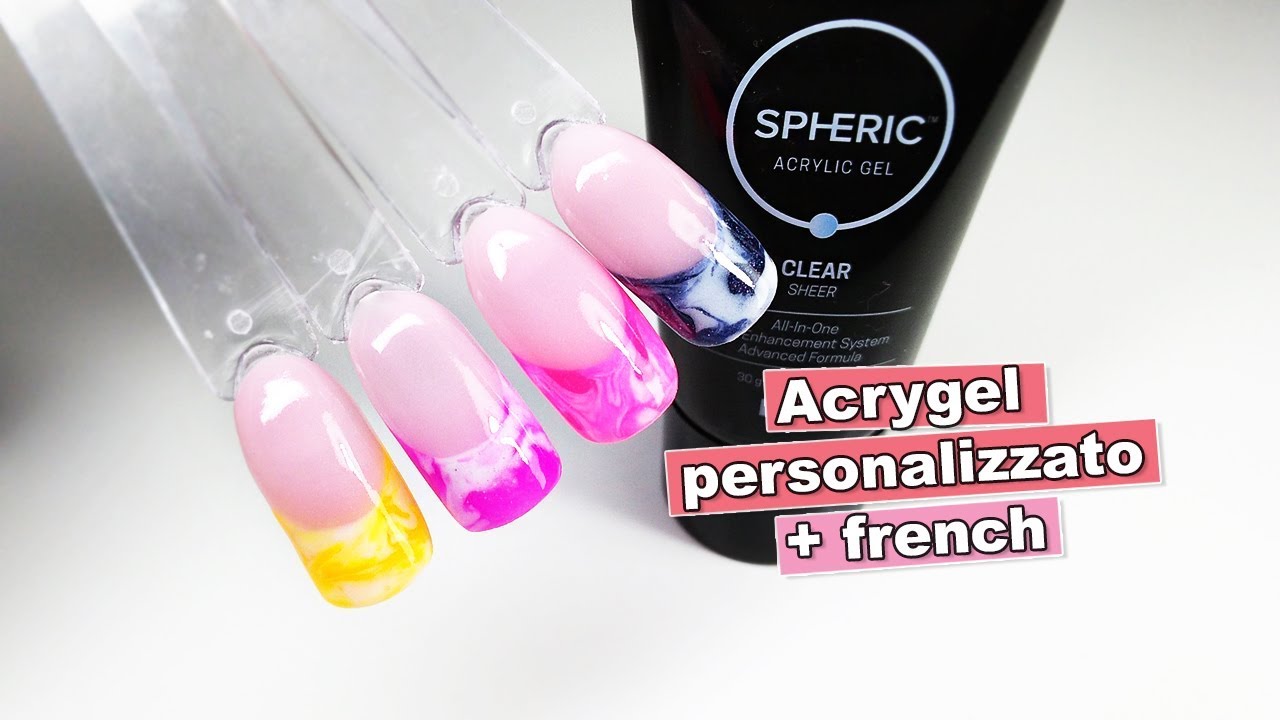 Unghie french marmorizzato con acrygel personalizzato + chiacchiere | desmynails