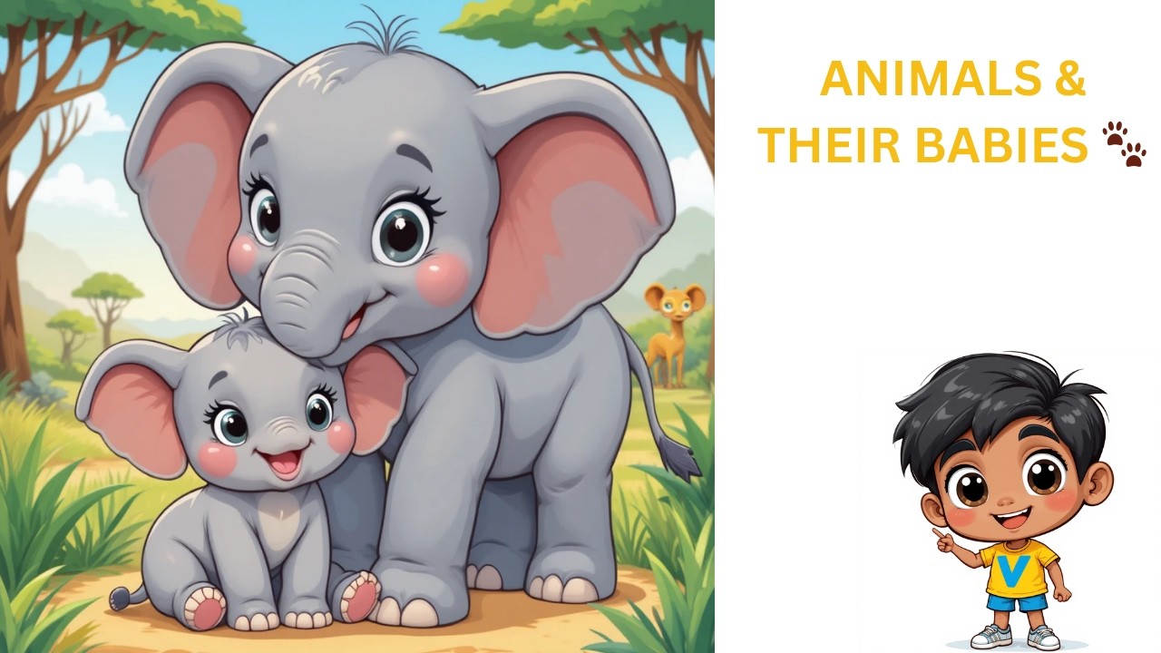 Animals and Their Babies Names 🐶🐱 | Fun Learning for Kids | Toddler Educational Video