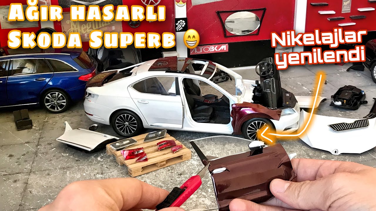 2018 SKODA SUPERB FOLYO KAPLAMA / 1:18 Paudi Diecast Model Foil Plating